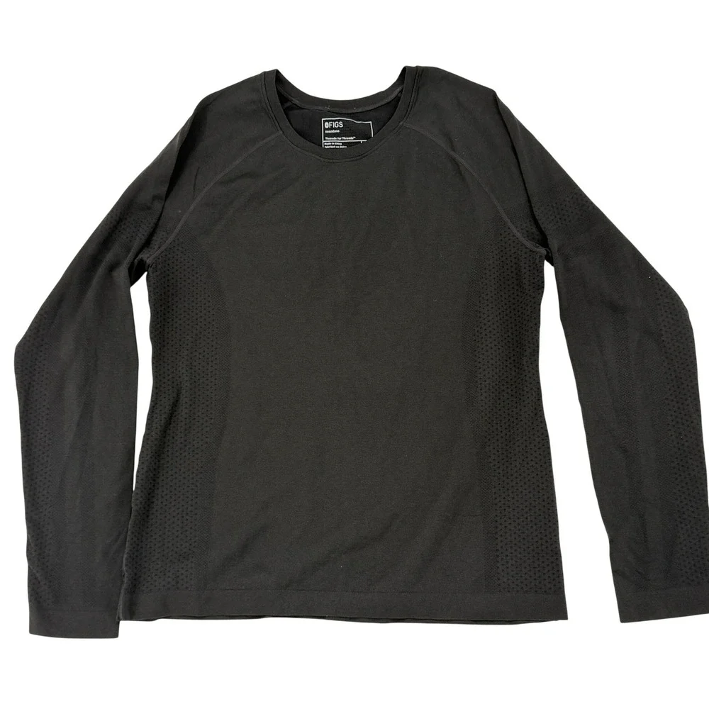 FIGS Mens 2XL Black Seamless Threads Long Sleeve Underscrub Top Bundle